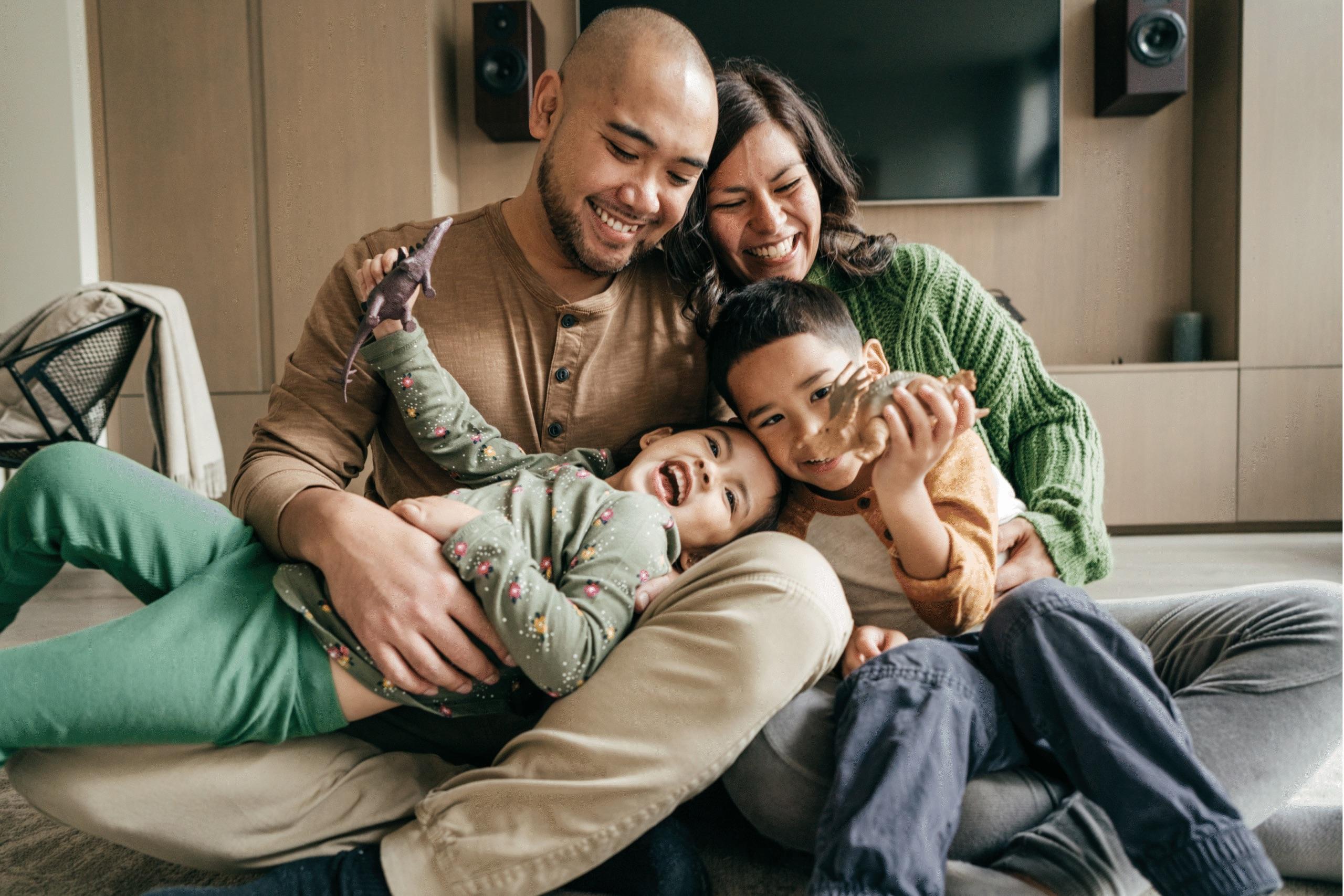 Family spending time together at home